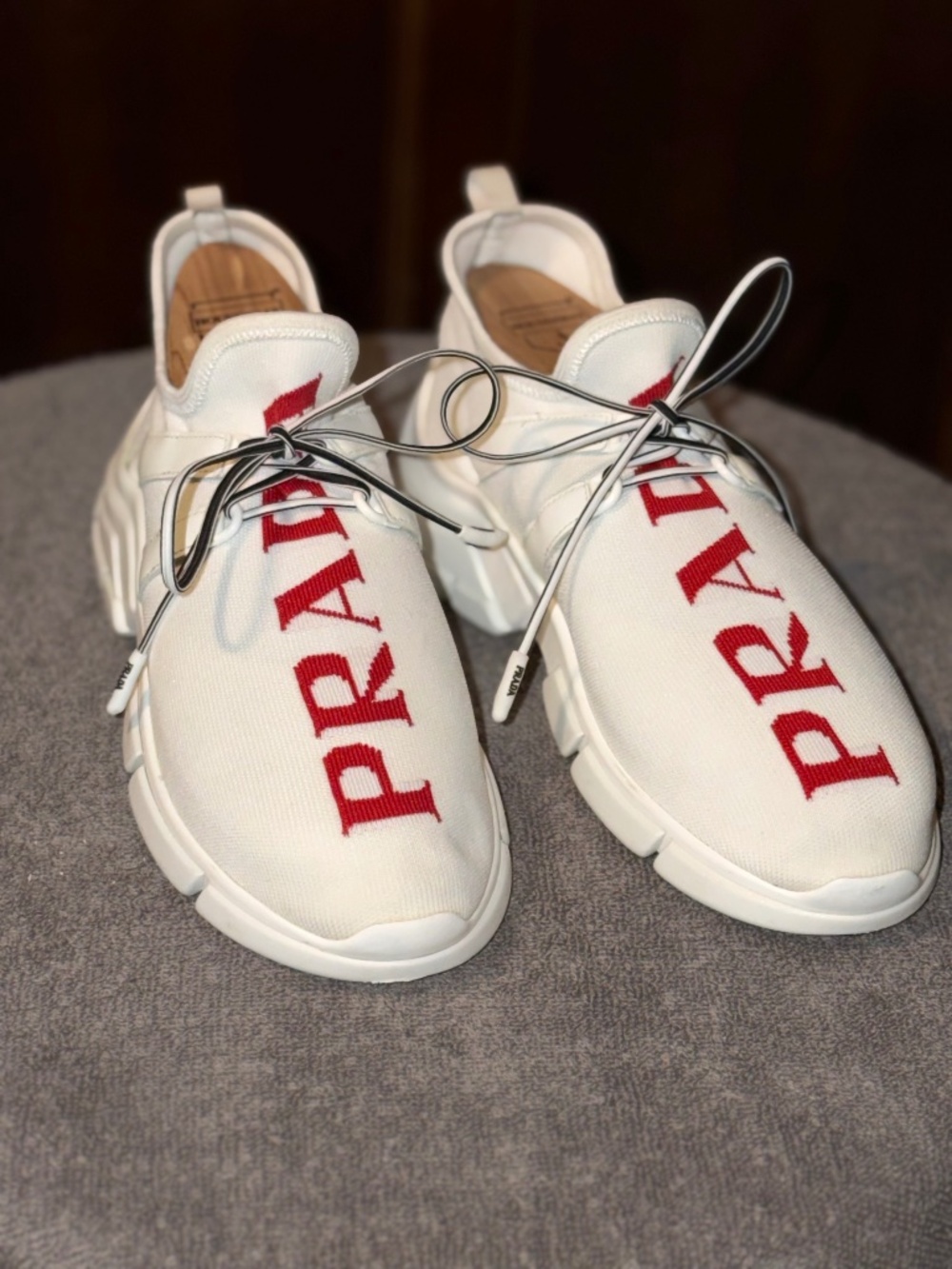 Prada Women’s size 7.5 White Knit Sneakers